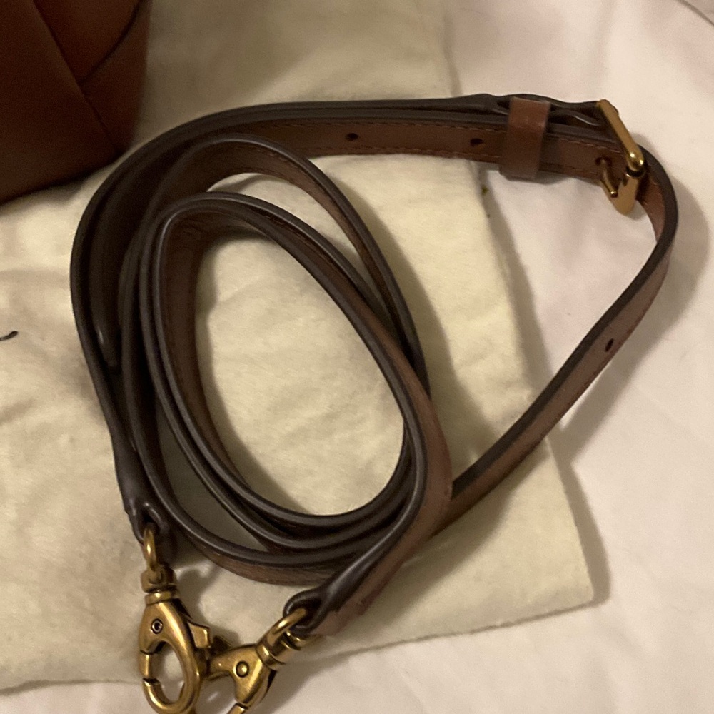 Fossil Chestnut Brown Leather Satchel with Removable Strap - Picture 6 of 6